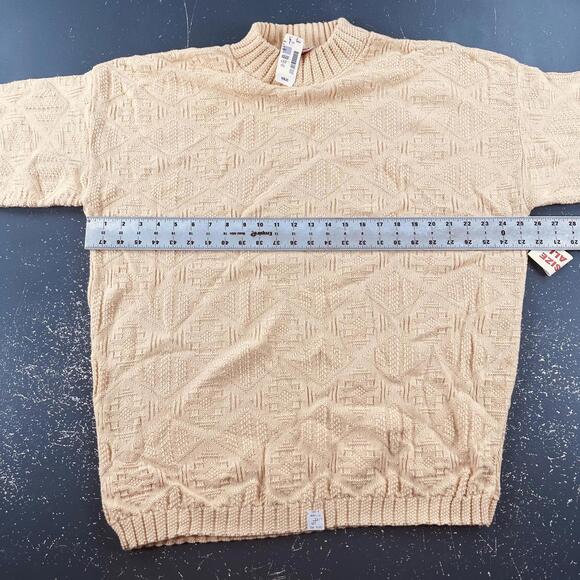 VTG Spunky Younkers Sweater One Size Yellow Oversized Textured Knit Boxy 80s NWT - Picture 5 of 7